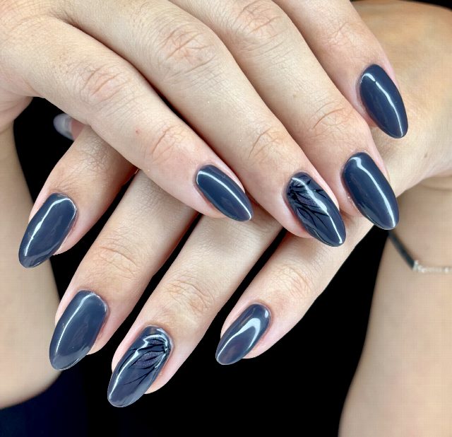 Manucure gel, gris, nailArt